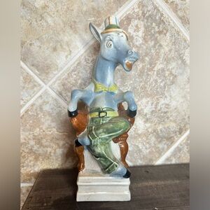 Vintage Donkey sitting in Chair Wine Decanter